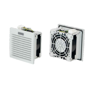Ventilateur à filtre ATV2224V, 44m³/h, 24VDC, RAL7035, IP55, résistant aux UV, dim.: 150x150x86mm, decoupe: 125x125mm