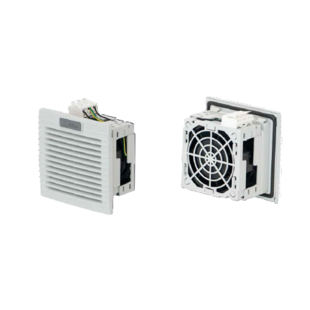 Ventilateur à filtre ATV1101V, 26m³/h, 115VAC, RAL7035, IP54, résistant aux UV, dim.: 114x114x73mm, decoupe: 92x92mm
