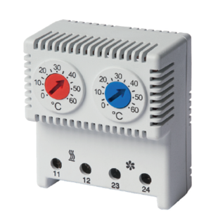 Doppel-Thermostat THRV22, NC+NO je 0...60°C, 10A.