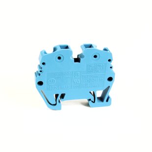 Mini borne de passage, à ressort, 2.5mm², bleu, avec fonction cavalier