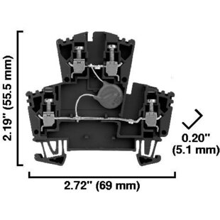 Doppelstockklemme, 2.5mm², Varistor, Metalloxid-Varistorverbindung, schwarz