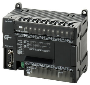 Série PLC CP1E, Module CPU, Tension d'alimentation 24VDC, Mémoire: 8kSteps Programme, 8kWords Données, numérique: 18x IN, 12x PNP OUT, USB-B / RS-232C / RS485 interface