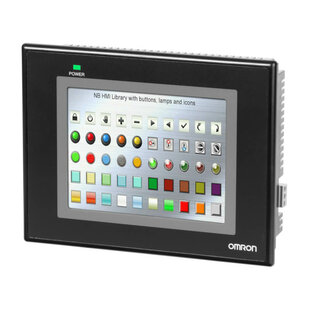 Terminal de commande HMI série NB, écran tactile, 7 pouces , TFT-LCD, 65000 couleurs, 128MB mémoire interne, résolution 840x480, 2x RS232C/RS-422A, USB-B, 24VDC, cadre : noir