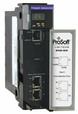 In-Chassis Module Serie MVI, erweitertes Modbus Master/Slave-Kommunikationsschnittstellenmodul mit reduziertem Datenblock, ermöglicht ControlLogix-Prozessoren die Anbindung an das serielle Kommunikationsprotokoll Modbus RTU/ASCII