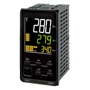 Digital Temperatur Controller der Serie E5*C, Frontaufbau 48x96mm(E), Multi-Input, 1x Relaisausgang N.O., Hilfskontakte 2x N.O., Ansteuerung 24VAC/DC, Zusatzoption 008 = 1 Alarm + RS-485 + 2 Inputs, Push-In Klemmen