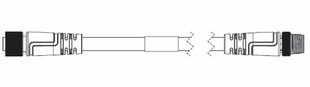 Zubehör zu F430/V430, QX-1 Kabelsatz gerade M12, 12-polige Buchse (anschraubbar) zu Stecker (anschraubbar), 3m